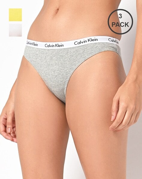 Calvin Klein Women's Body Cotton High Leg Tanga, Grey Heather