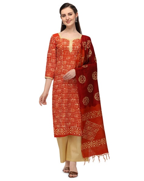 Embellished Unstitched Dress Material Price in India