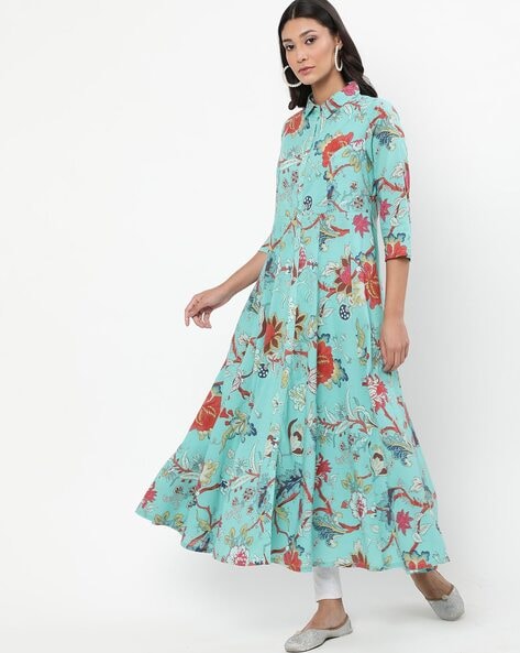 Buy Cream Cotton Tiered Printed Dress () for INR1999.50 | Biba India