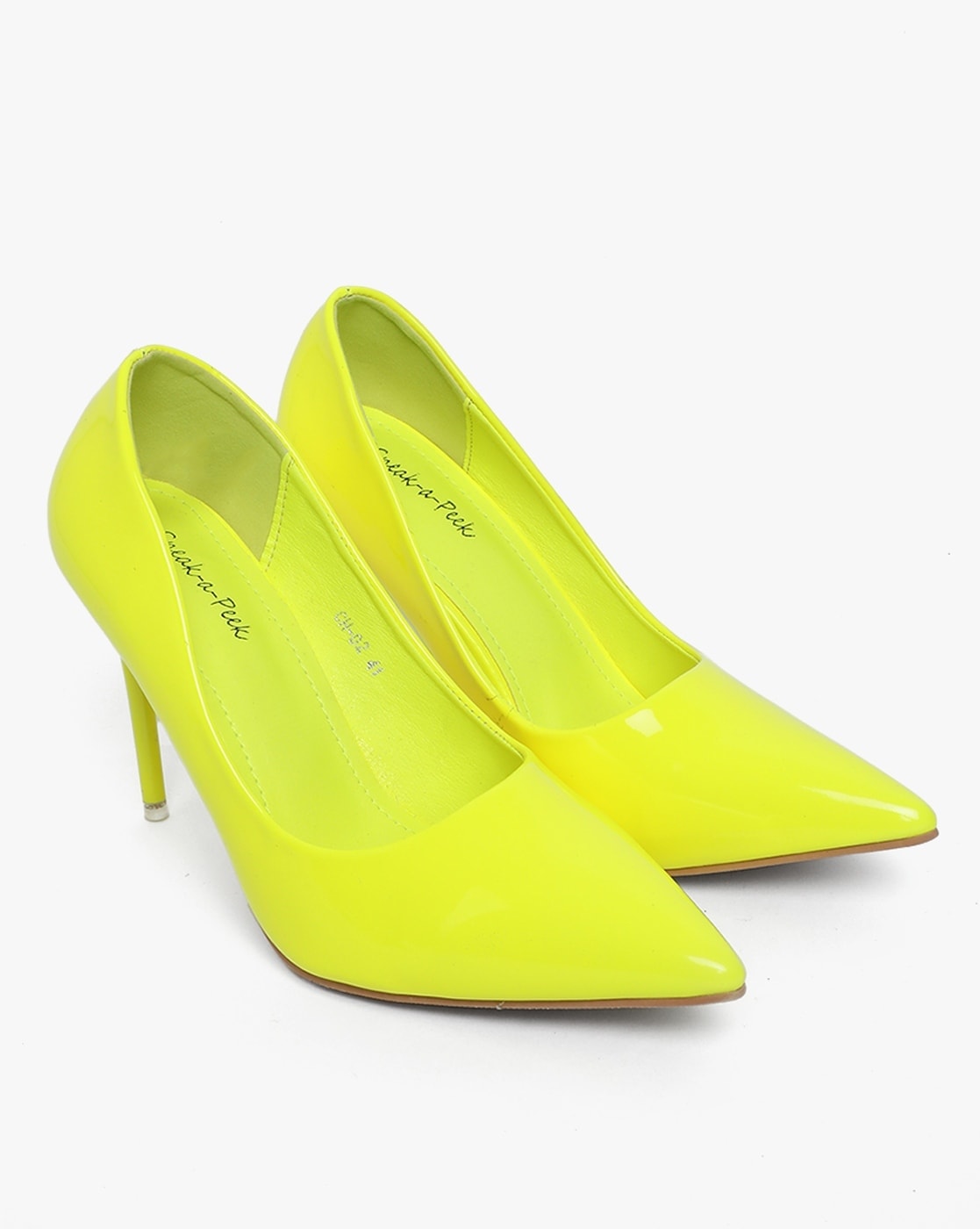 Plus Size Womens Shoes Bigsizeheels Houndstooth spliced pointy heels -  yellow – bigsizeheels®