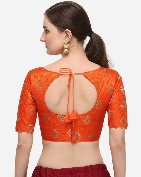 Orange store blouse design