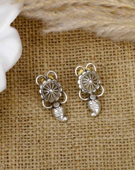 Indian Half Moon Silver Earrings - Nomad Designs Online