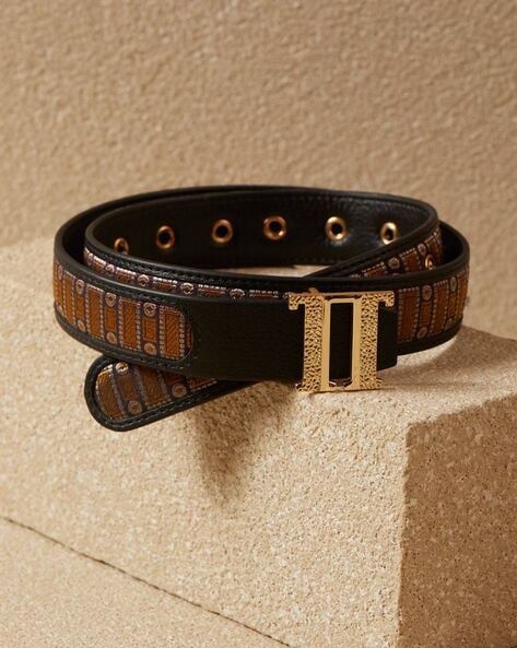 monogram print belt