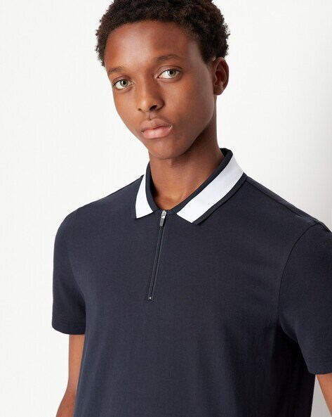 Polo t shirt collar up sale