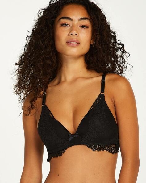 Buy Hunkemoller Claire Padded Non-Wired Push-Up Bra, Black Color Women