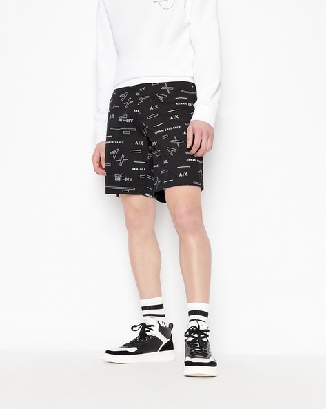 All Over Logo Print Regular Fit Shorts