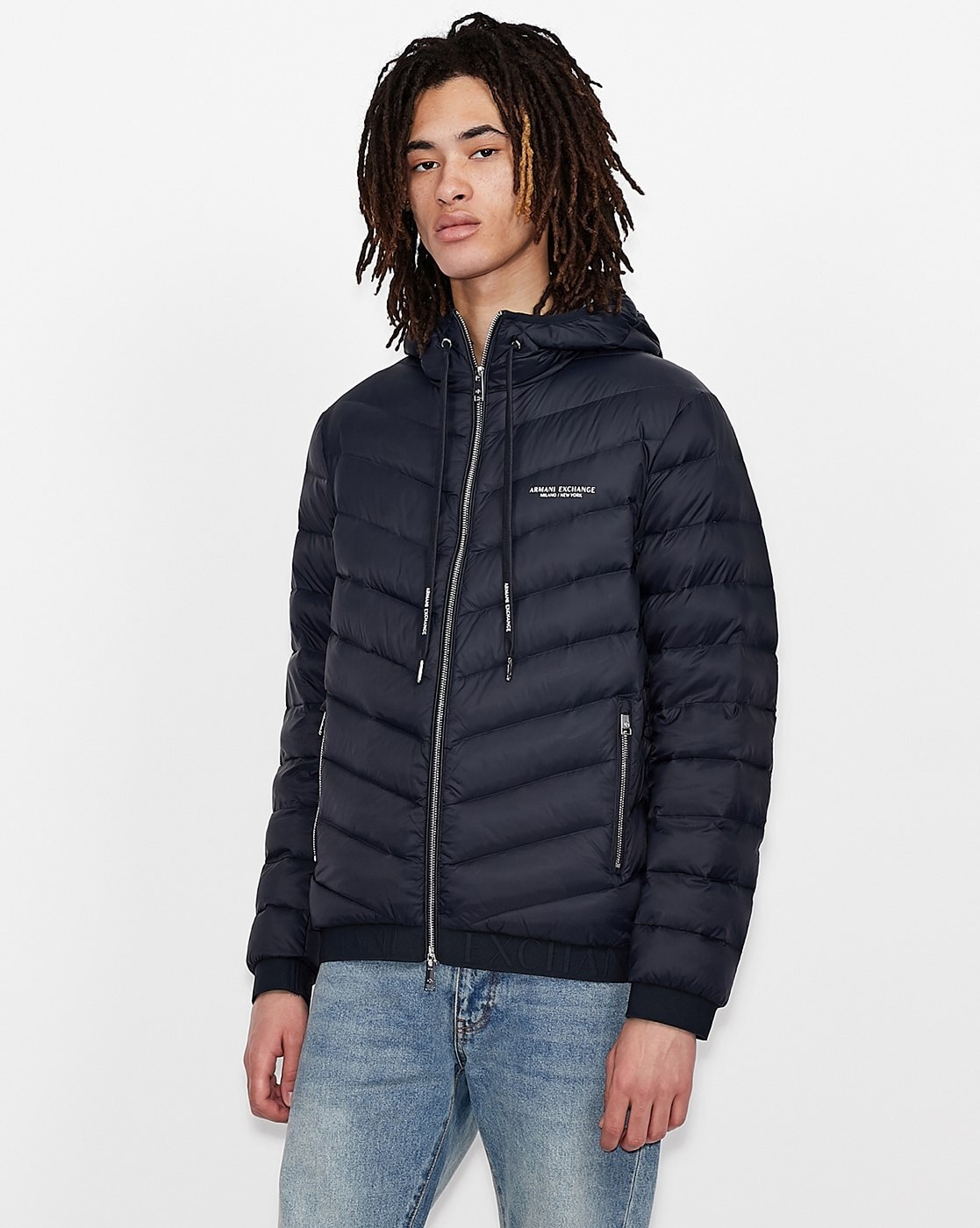 Armani jeans puffer jacket on sale mens