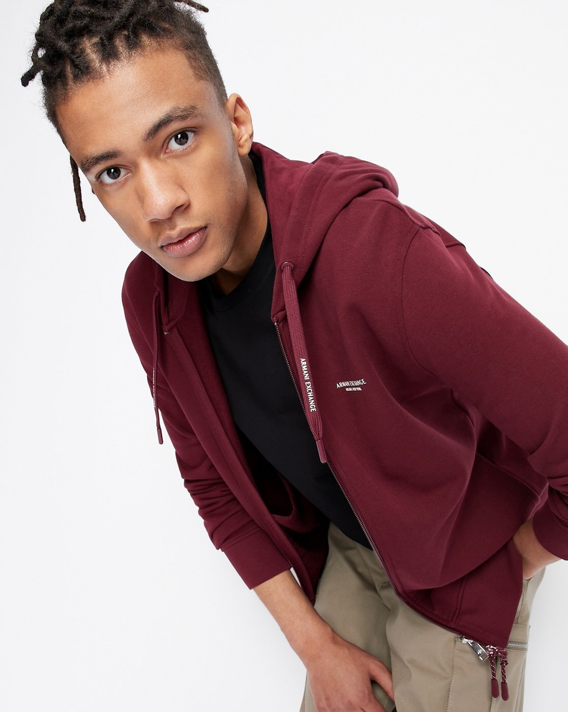 Buy Wine Sweatshirt Hoodies for Men by ARMANI EXCHANGE Online