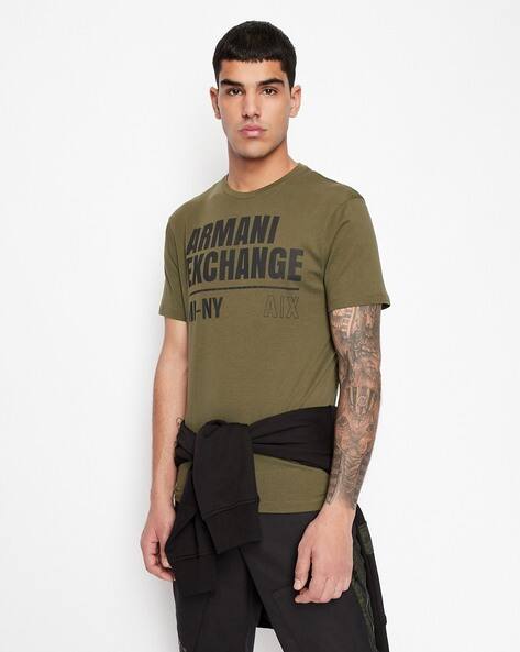 Armani khaki t shirt clearance