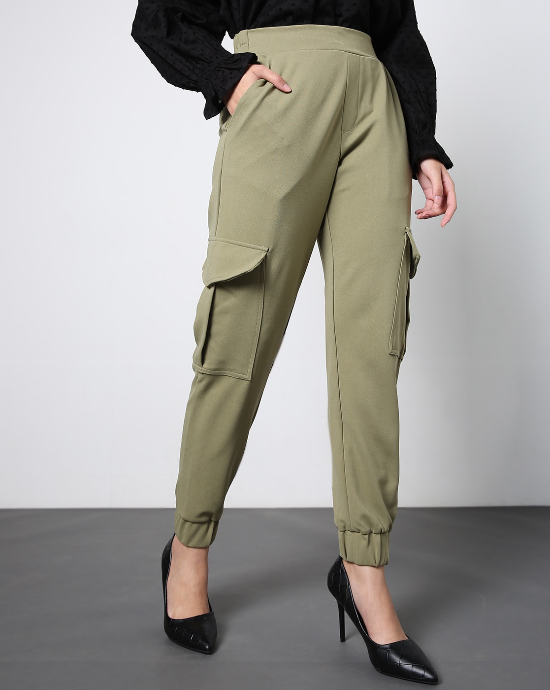 Buy Indigo Trousers & Pants for Women by Moomaya Online | Ajio.com