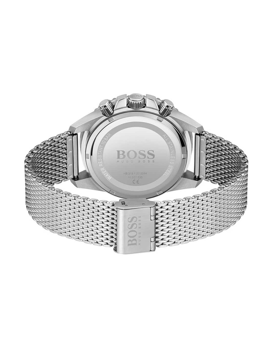 Hugo Boss Mens Integrity Silver Bracelet Grey Dial Chronograph Watch