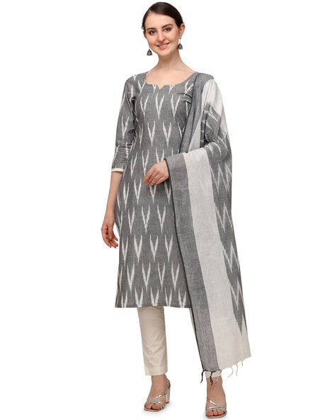 Printed 3-Piece Unstitched Dress Material Price in India