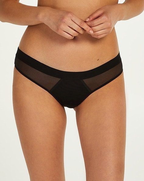 Buy Hunkemoller Invisible Brazilian Mesh Panties, Black Color Women