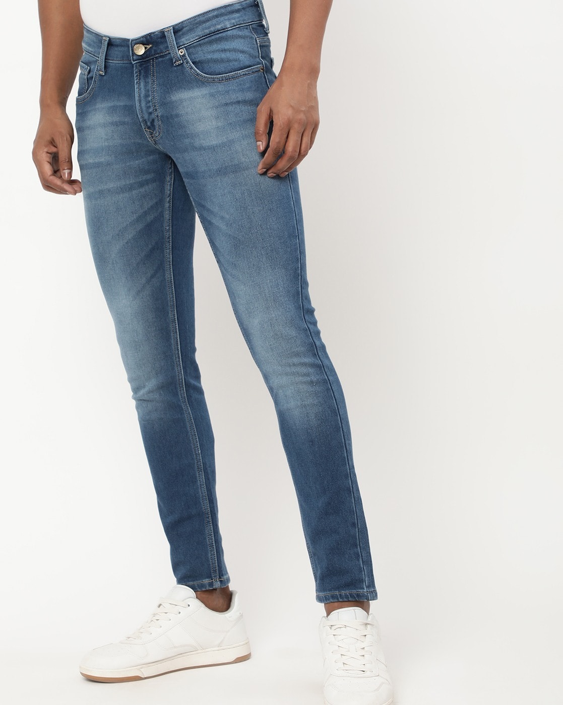 SPYKAR Low Rise Super Skinny Jeans For Men (Blue, 36)
