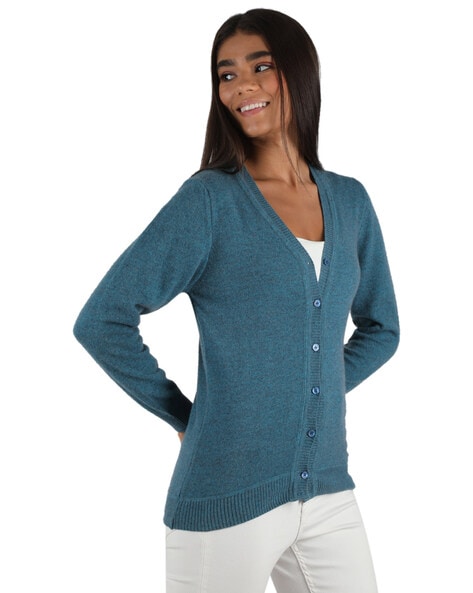 Womens teal cardigan on sale sweater