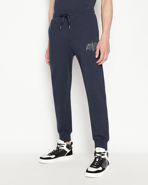 Buy GIORGIO ARMANI Flat-Front Relaxed Fit Trousers | Black Color Men | AJIO  LUXE