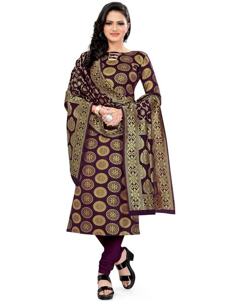 Block Woven Unstitched Dress Material Price in India