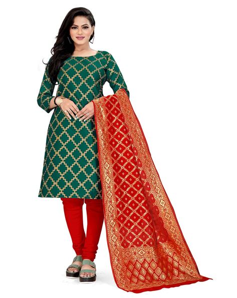 Banarasi 3-Piece Unsticthed Dress Material Price in India