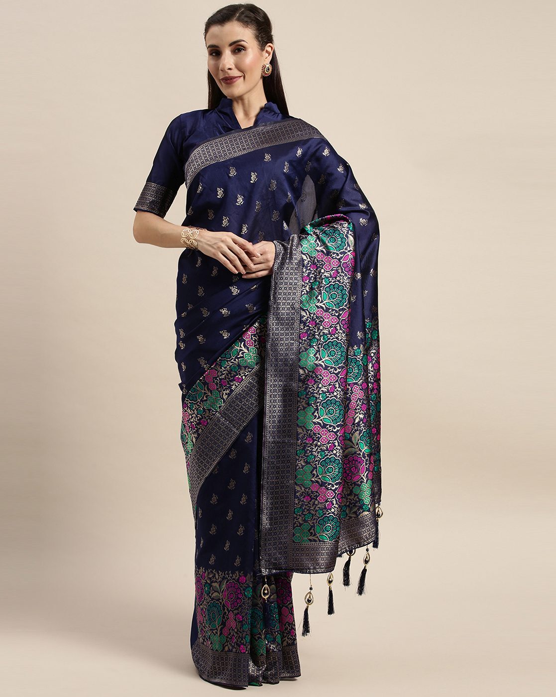 Buy Global Desi Blue & Purple Palazzo Saree - Sarees for Women 19977066 |  Myntra