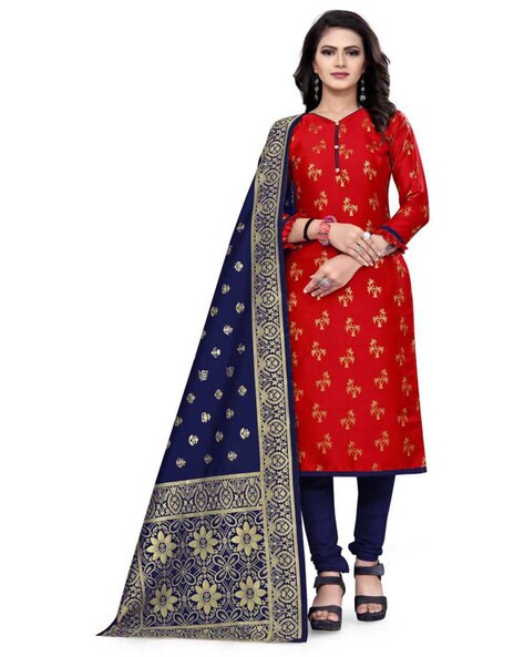 Indian Print  Unstitched Dress Material Price in India
