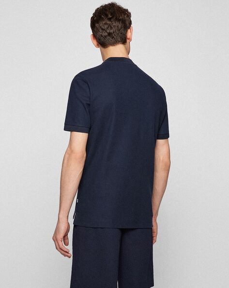 Louis Vuitton Slim-Fit Knitted Long Sleeve Top in Navy Blue Cotton