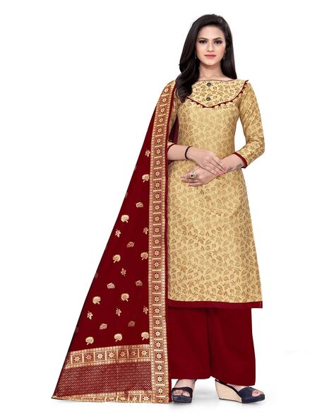 Leaf Woven Unstitched Dress Material Price in India