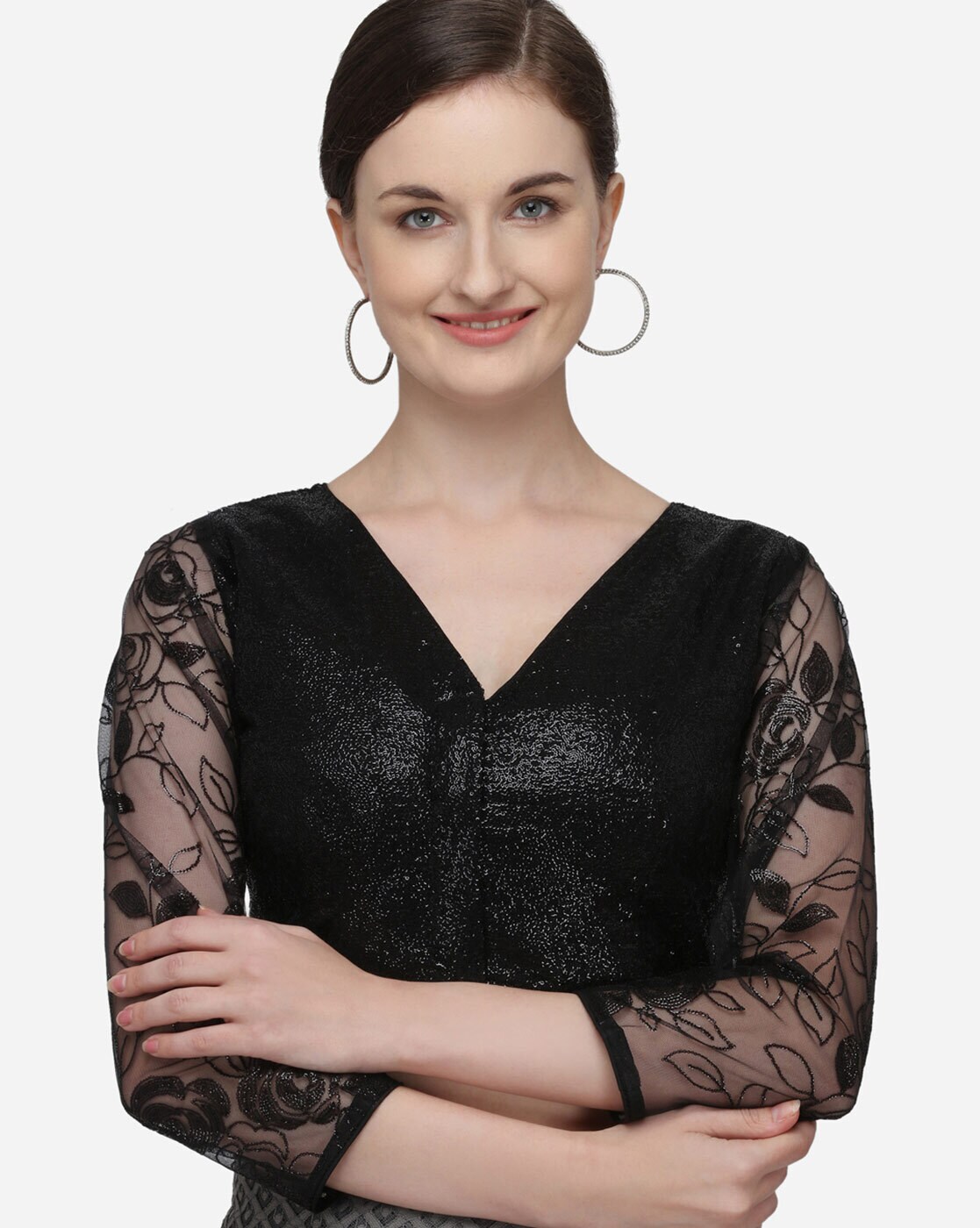 Buy Black Blouses for Women by AMRUTAM FAB Online