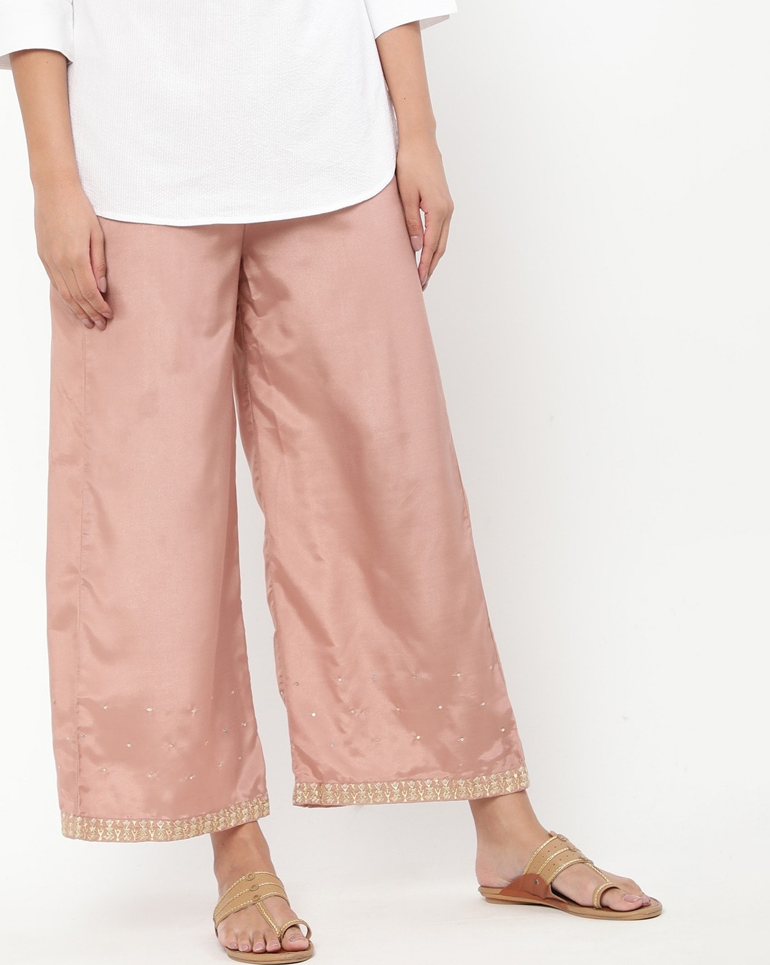 Amazon.com: ANACRO Pants for Women - High Waist Plisse Wide Leg Pants  (Color : Baby Pink, Size : X-Small) : Clothing, Shoes & Jewelry