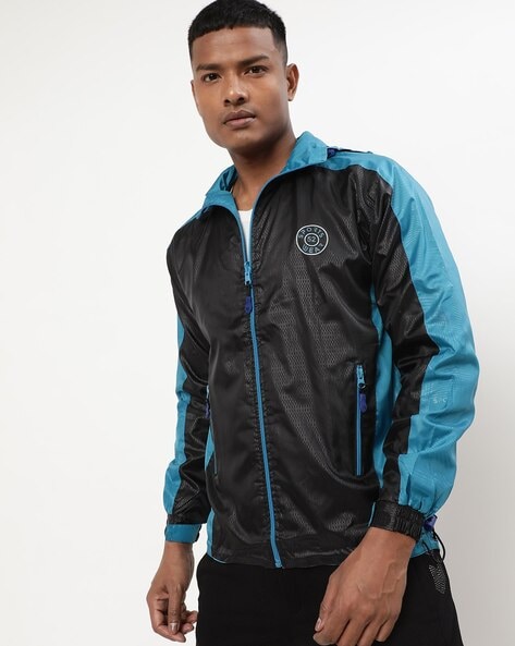 Sky blue best sale track jacket