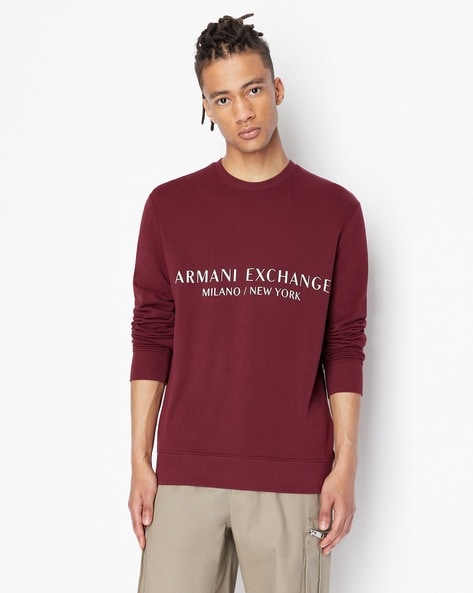 Buy Wine Sweatshirt & Hoodies for Men by ARMANI EXCHANGE Online 