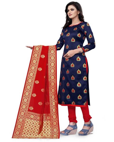 Indian Printed Traditional Unstitched Dress Material Price in India