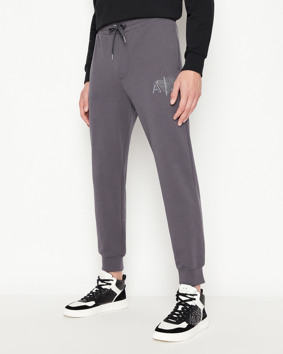 Armani Exchange drawstringwaist straightleg Trousers  Farfetch
