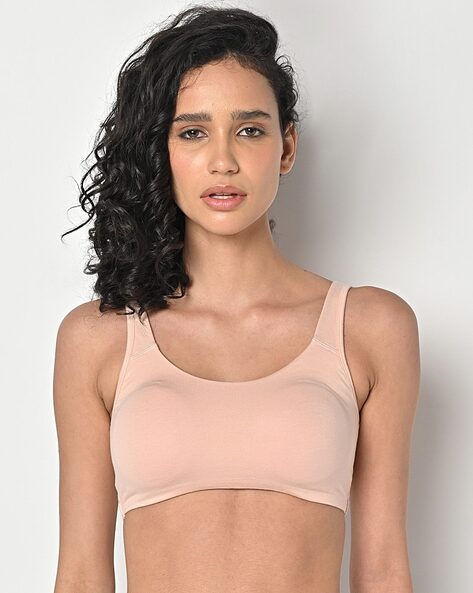 Buy Enamor Double Layered Wirefree Cami Bra - Black at Rs.349 online