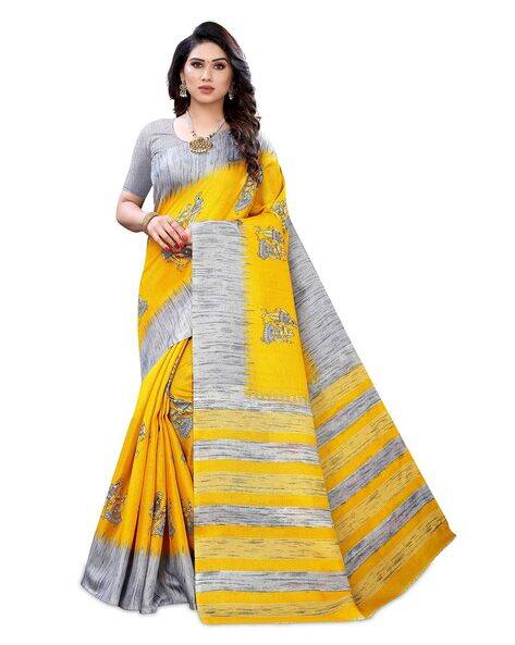 Printed Saree with Blouse Blouse