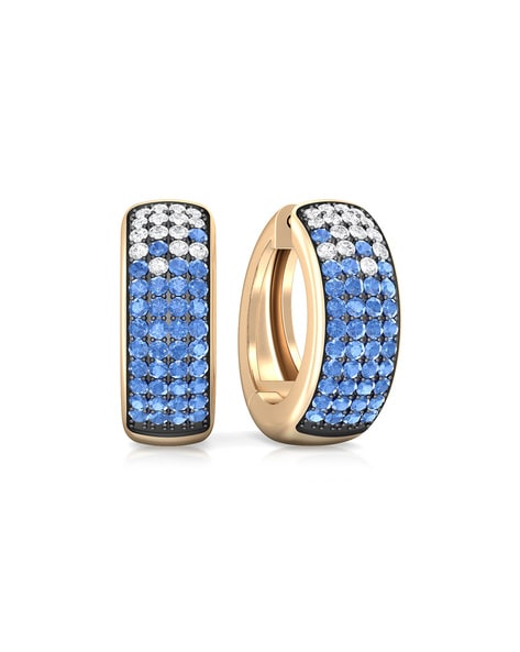 Buy Yellow Gold & Blue Earrings for Women by Melorra Online