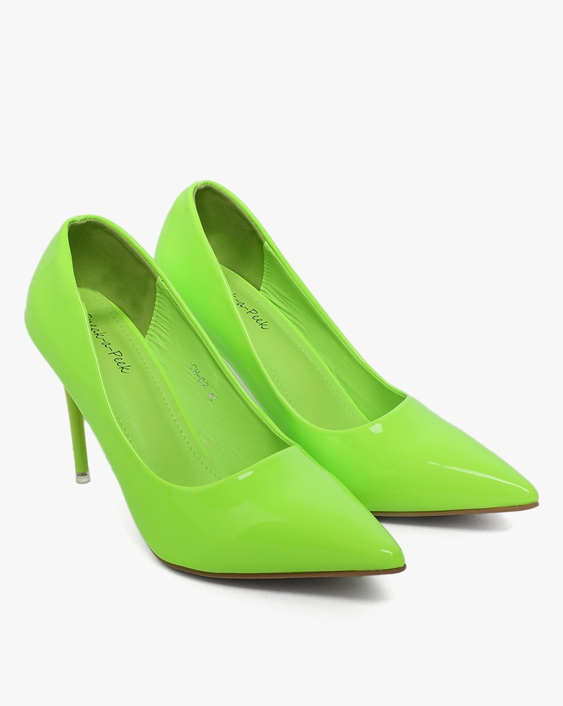 Neon green clearance pointy toe heels