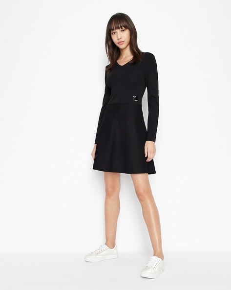 Armani exchange fit on sale and flare dress