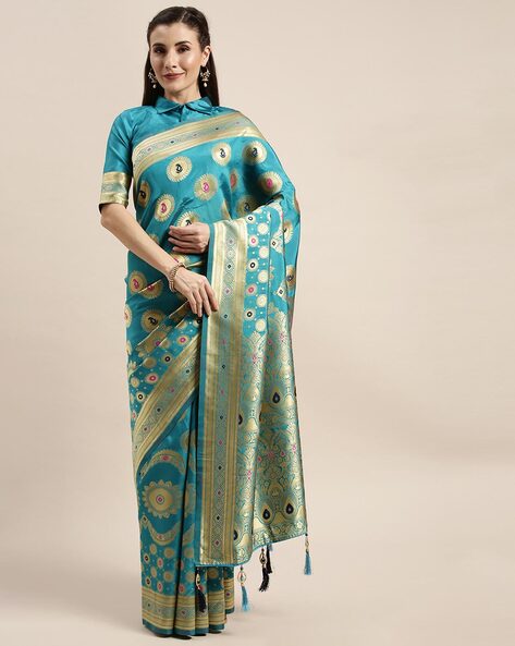FABIAN FASHION Women's Floral Light Blue Colour Satin Saree with Unstitched  Blouse Piece (FBN_looknbook_8081_Light Blue) : : Fashion