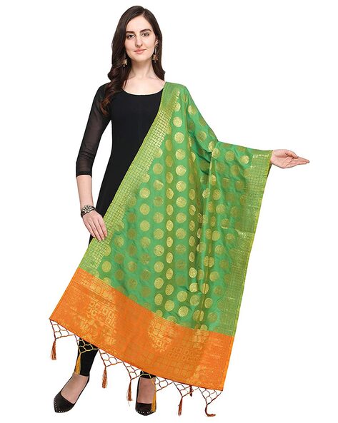 Woven Design Dupatta with Tassels Price in India