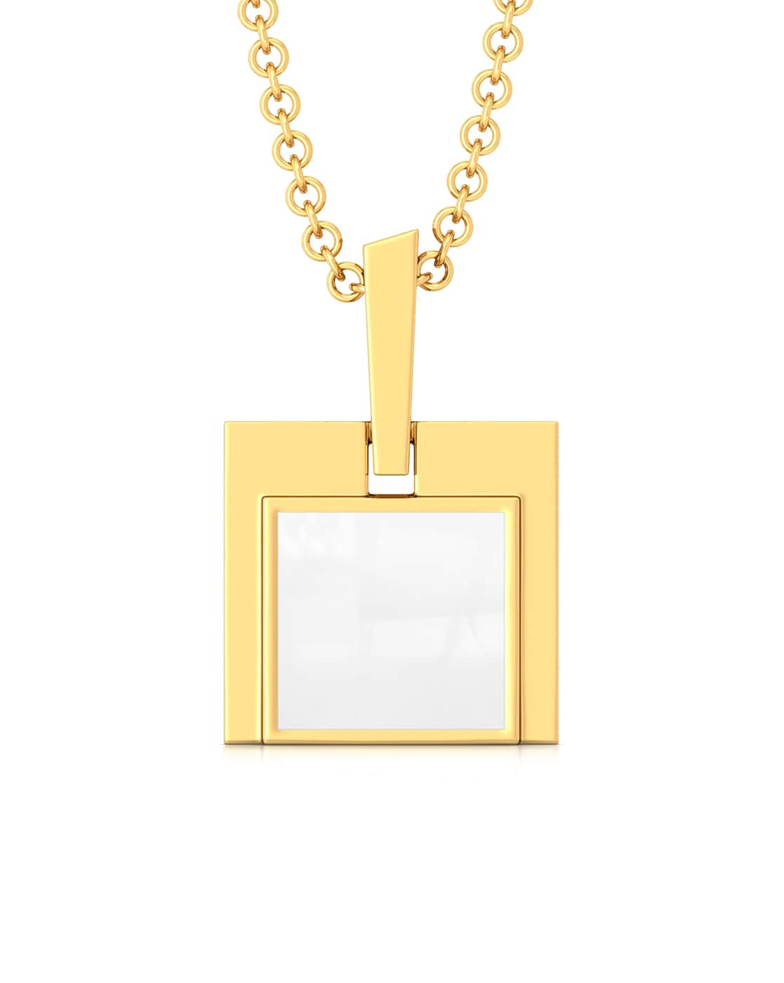Personalized Gold Square Initials Pendant Necklace - Personalized gift -  Nadin Art Design - Personalized Jewelry