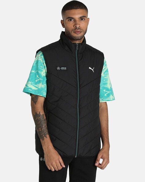 puma sleeveless solid men's jacket