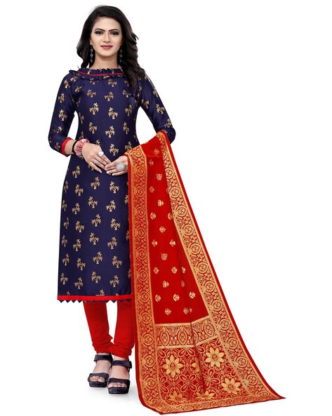 Brocade Unstitched Dress Material Price in India