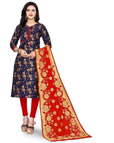 Brocade Unstitched Dress Material Price in India