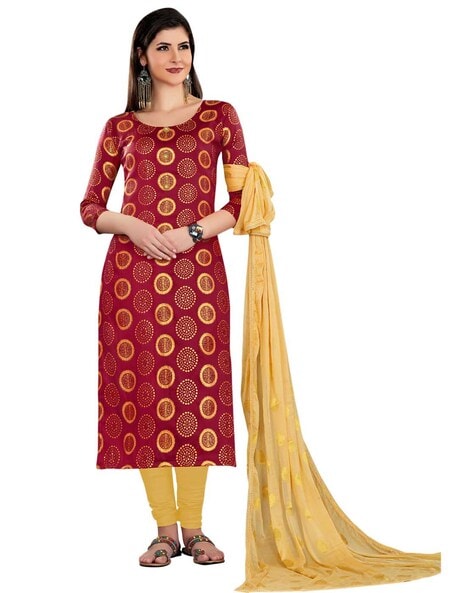 Chanderi Unstitched Dress Material Price in India