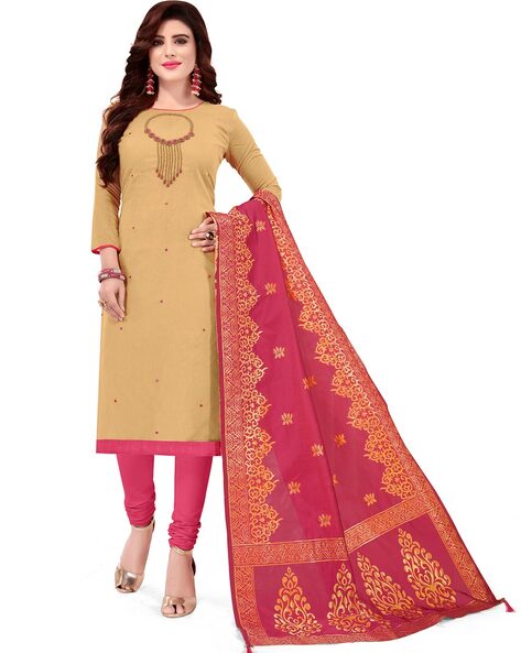 Printed Unstitched Dress Material Price in India