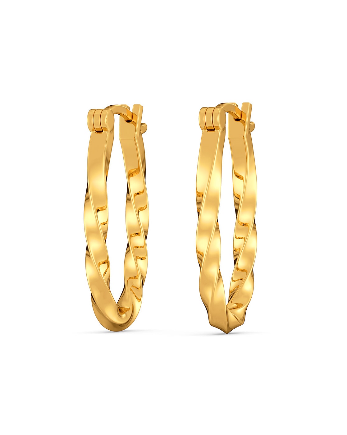 Buy Stylish Weave Diamond Hoop Earrings Online | CaratLane