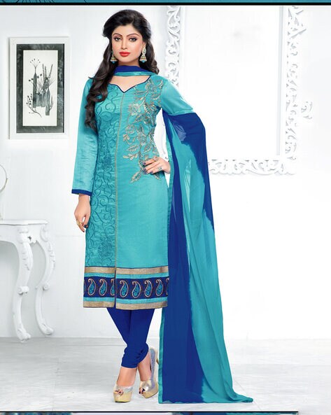 Unstitched Dress Material with Dupatta Price in India