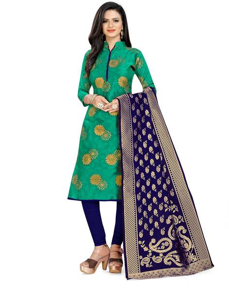 Brocade Unstitched Dress Material Price in India