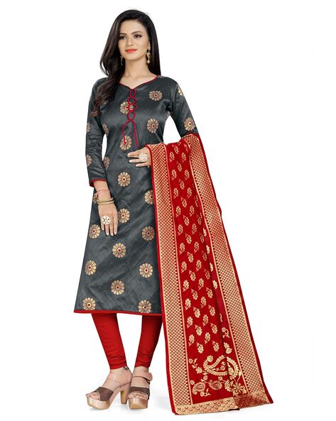 Brocade Unstitched Dress Material Price in India