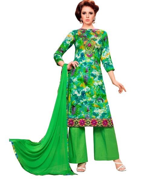Cotton Printed Unstitched Salwar Suit Material Price in India